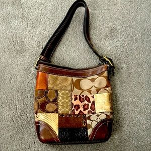 Brown Coach patchwork purse